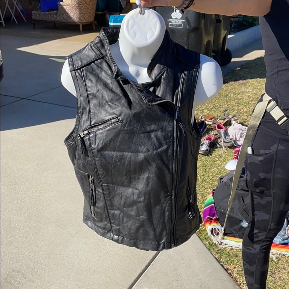 Faux leather vest